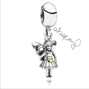 EUC Pandora 791032 Sterling Silver & 14k Yellow Gold Fairy Tale Dangle Charm